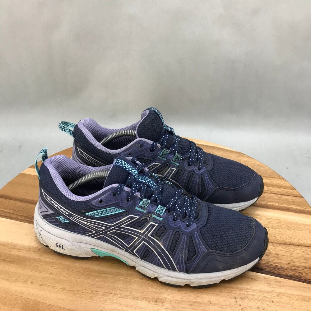 Asics Gel Venture 7 Trail Running Shoes Womens‎ 8 Purple Mesh Low Top Lace Up